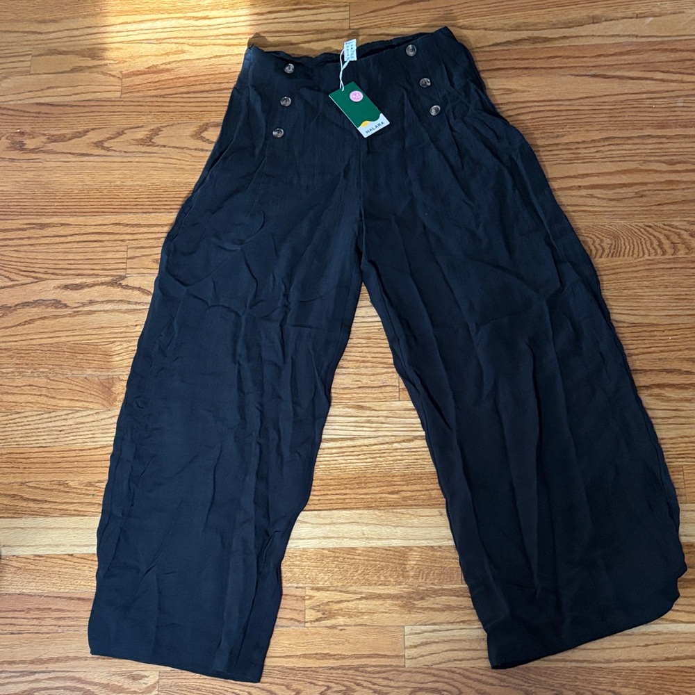 HALARA Black Button-Detail Trousers